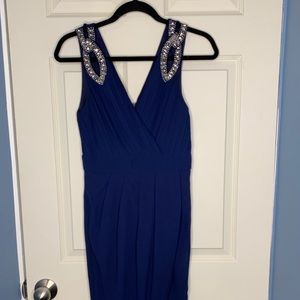 Formal Knee Length Blue Dress